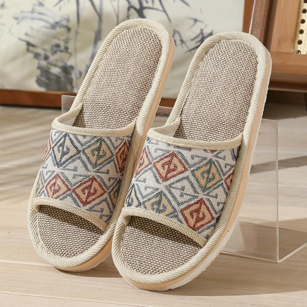 Women'S Shoes For Flat Feet - Льняные тапочки Four Seasons для пар,