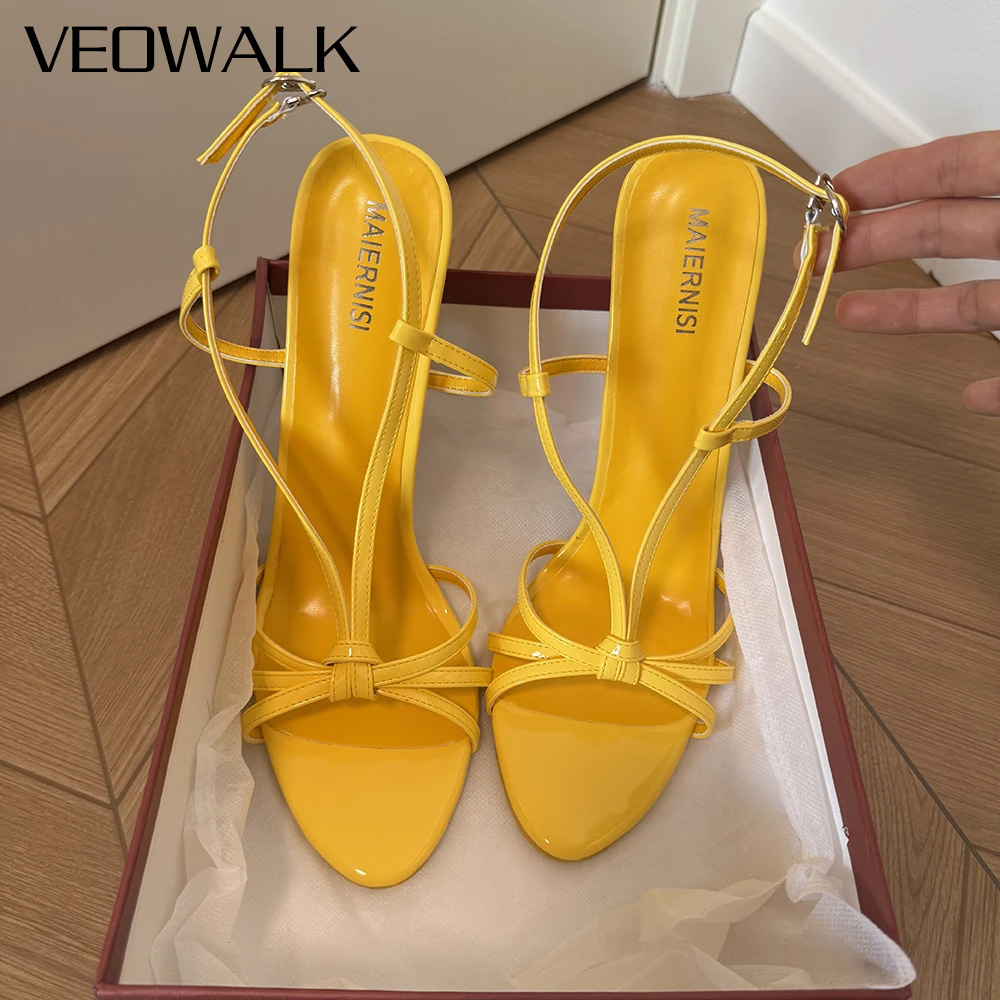 Women'S Shoes Yellow - Модные сексуальные желтые босоножки на шпильке