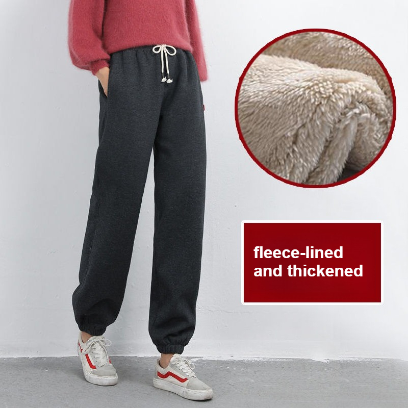 Women Shoes Joggers - Женские утепленные джоггеры с высокой талией