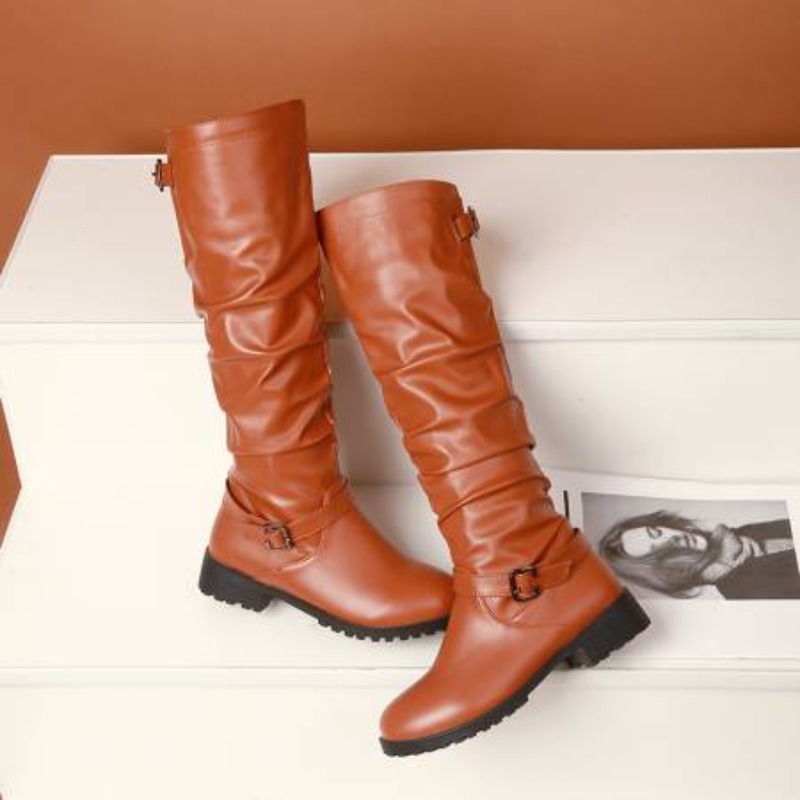 Women'S Shoes Yellow - Женские кожаные сапоги до колена на