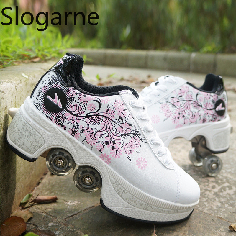 Women Shoes Running - Женские 4-колесные деформирующие роликовые коньки, мужские