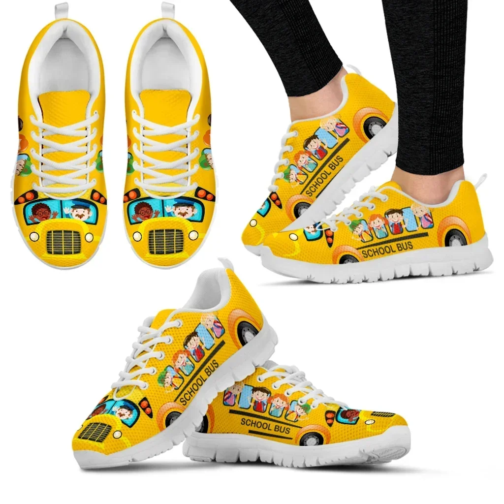 Women'S Shoes Yellow - Кроссовки-мокасины черные с дизайном школьного автобуса,
