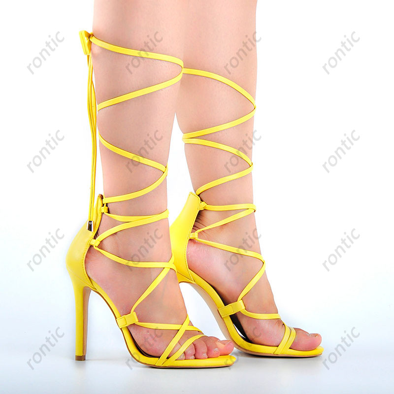 Rontic женские сандалии-гладиа – обзор и цена Women'S Shoes Yellow